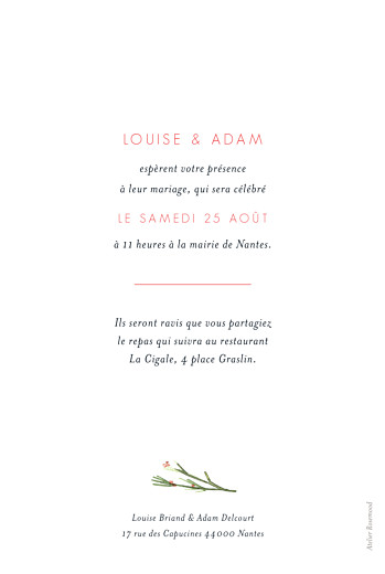 Faire-part de mariage Fleurs aquarelle herbier bleu - Page 2 Faire-part de mariage Fleurs aquarelle herbier bleu - Page 2