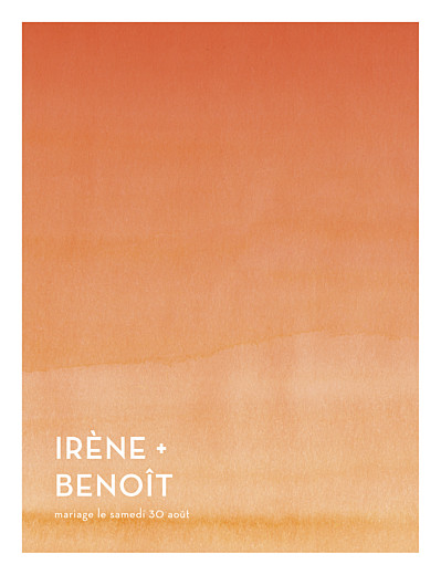 Faire-part de mariage Aquarelle portrait orange Faire-part de mariage Aquarelle portrait orange