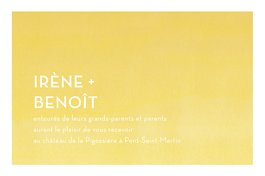 Carton d'invitation mariage Aquarelle jaune Carton d'invitation mariage Aquarelle jaune
