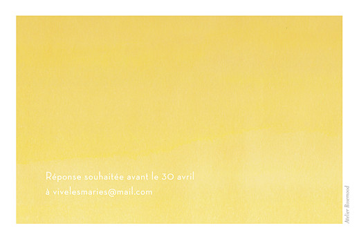 Carton d'invitation mariage Aquarelle jaune - Page 2 Carton d'invitation mariage Aquarelle jaune - Page 2