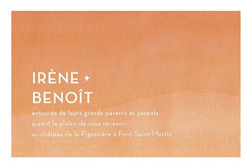 Carton d'invitation mariage Aquarelle orange Carton d'invitation mariage Aquarelle orange