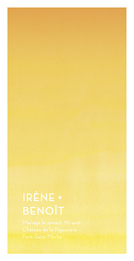 Menu de mariage Aquarelle jaune Menu de mariage Aquarelle jaune