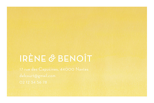 Carte de correspondance Aquarelle jaune - Recto Carte de correspondance Aquarelle jaune - Recto