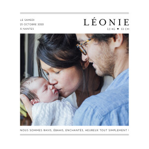 Faire-part de naissance Grand jour blanc Faire-part de naissance Grand jour blanc