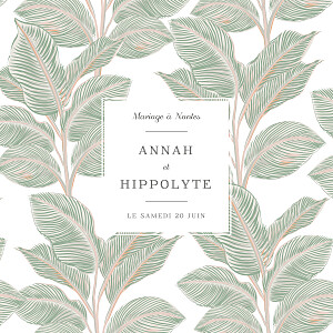 Faire-part de mariage Equateur 4 pages vert Faire-part de mariage Equateur 4 pages vert