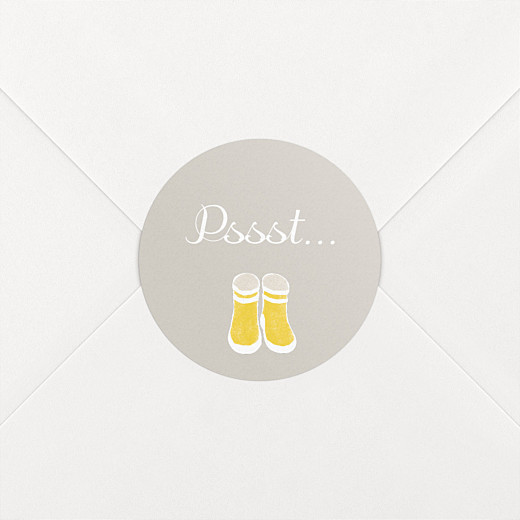 Stickers pour enveloppes naissance Balade jaune - Vue 1