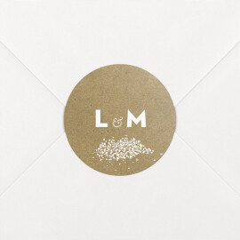 Stickers pour enveloppes mariage Gypsophile kraft