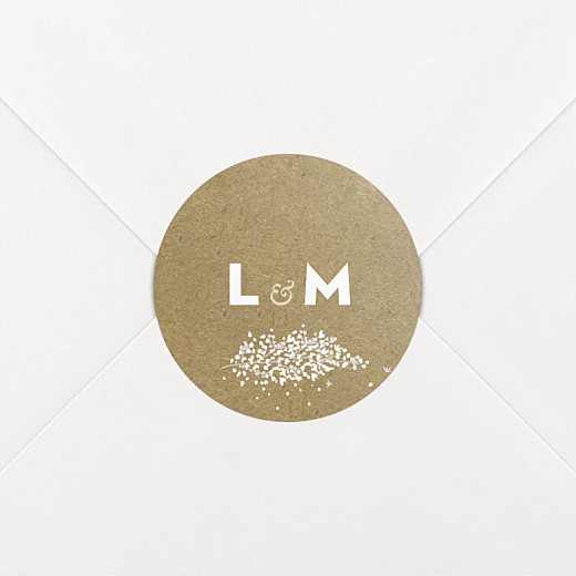 Stickers mariage Gypsophile kraft - Vue 2 Stickers mariage Gypsophile kraft - Vue 2