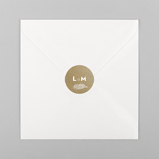 Stickers mariage Gypsophile kraft - Vue 1 Stickers mariage Gypsophile kraft - Vue 1
