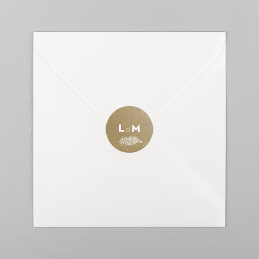 Stickers pour enveloppes mariage Gypsophile kraft - Vue 2