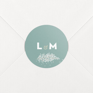 Stickers pour enveloppes mariage Gypsophile vert