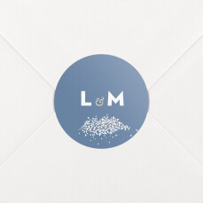 Stickers pour enveloppes mariage Gypsophile bleu