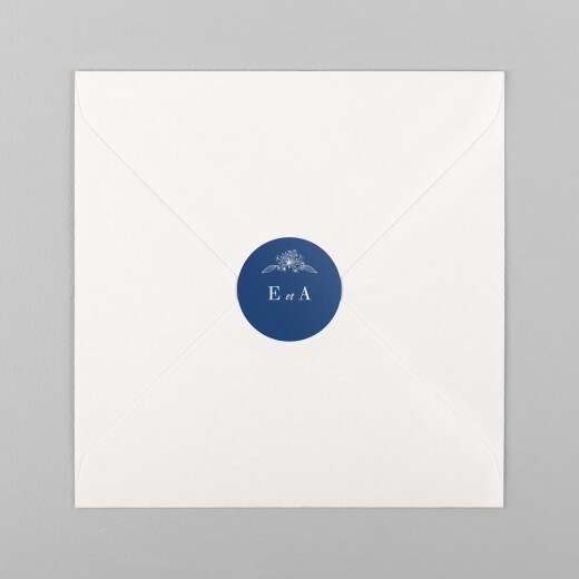 Stickers pour enveloppes mariage Nature chic bleu - Vue 2