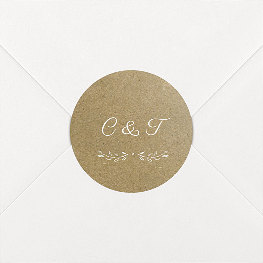 Stickers pour enveloppes mariage Poème kraft - Vue 1