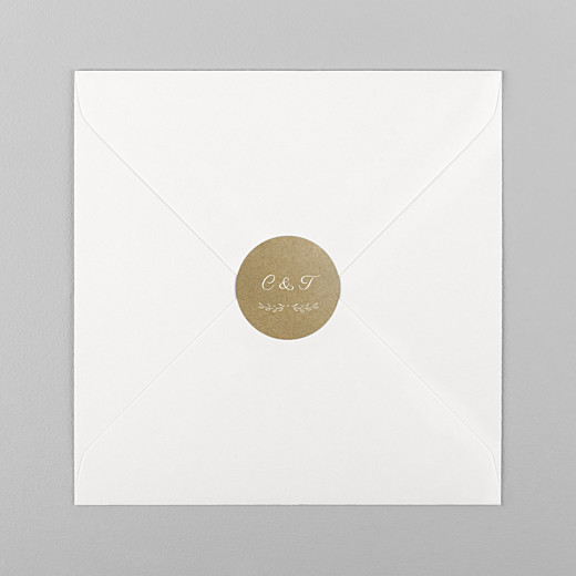 Stickers pour enveloppes mariage Poème kraft - Vue 1