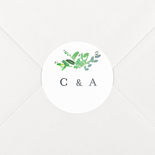 Stickers pour enveloppes mariage Canopée vert - Vue 1 Stickers pour enveloppes mariage Canopée vert - Vue 1