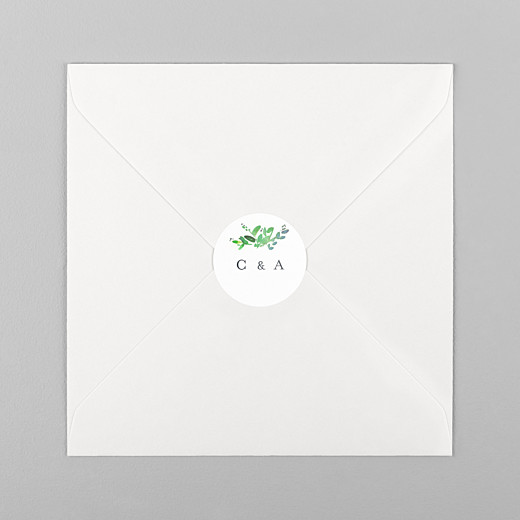 Stickers pour enveloppes mariage Canopée vert - Vue 1