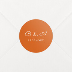 Stickers pour enveloppes mariage Carré chic orange