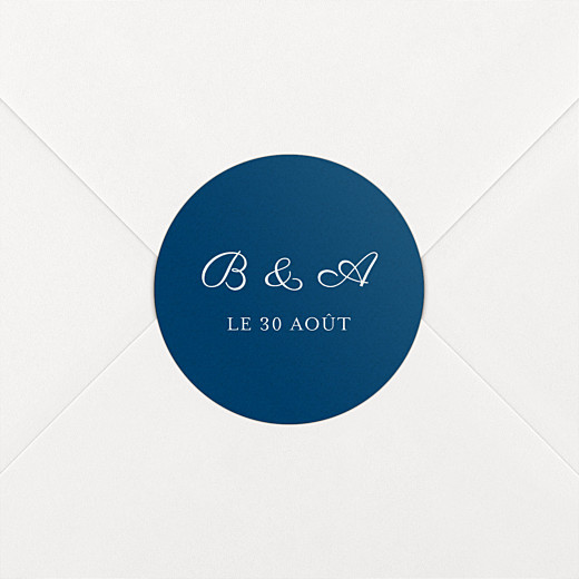 Stickers pour enveloppes mariage Carré chic bleu marine - Vue 1