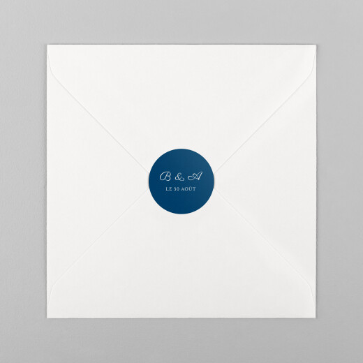Stickers pour enveloppes mariage Carré chic bleu marine - Vue 2
