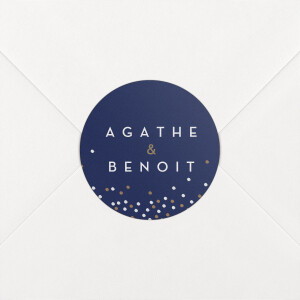 Stickers pour enveloppes mariage Confetti bleu