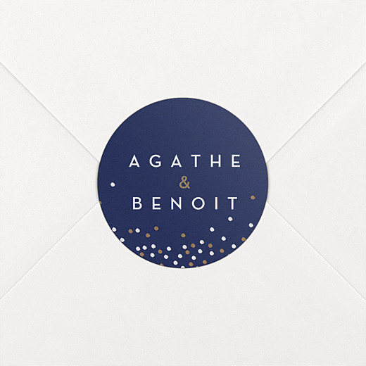 Stickers pour enveloppes mariage Confetti bleu - Vue 1