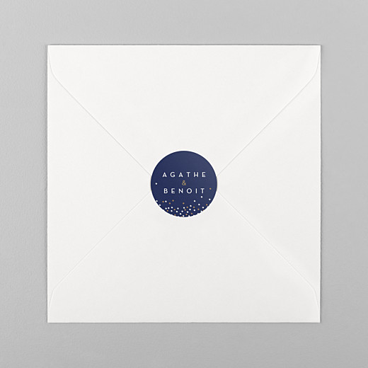 Stickers pour enveloppes mariage Confetti bleu - Vue 1