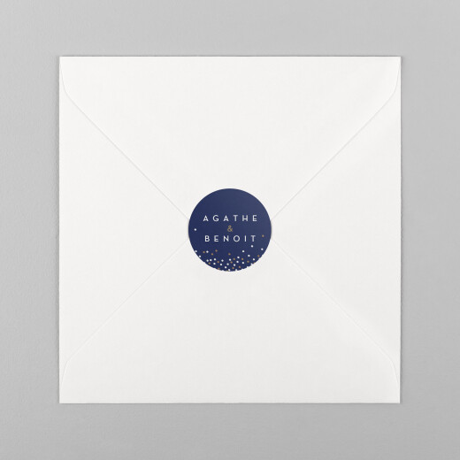 Stickers pour enveloppes mariage Confetti bleu - Vue 2
