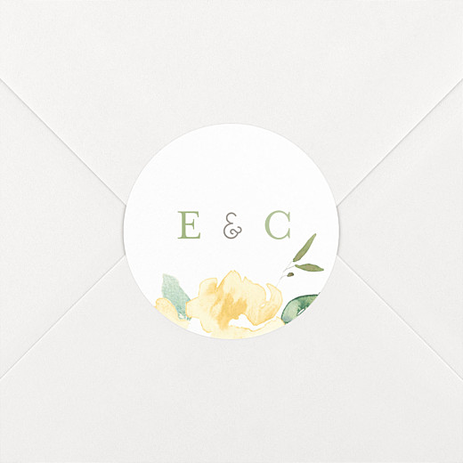 Stickers pour enveloppes mariage Jardin anglais vert - Vue 1