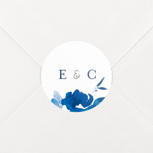 Stickers pour enveloppes mariage Jardin anglais bleu