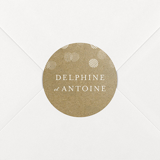 Stickers mariage Polka kraft - Vue 2 Stickers mariage Polka kraft - Vue 2