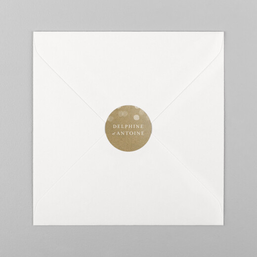 Stickers pour enveloppes mariage Polka kraft - Vue 2