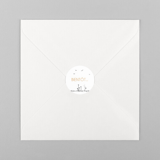 Stickers pour enveloppes mariage Promesse champêtre blanc - Vue 2