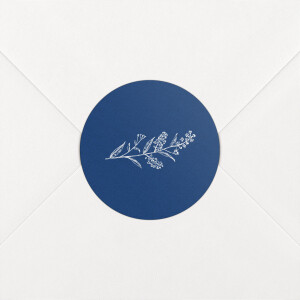 Stickers pour enveloppes mariage Nature chic bleu