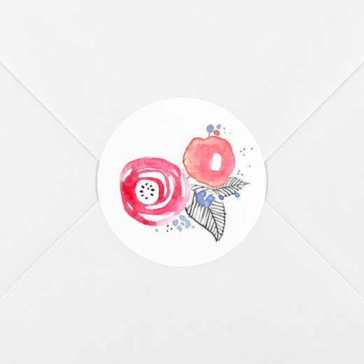 Stickers pour enveloppes mariage Romance blanc - Vue 1