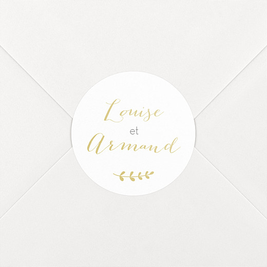 Stickers pour enveloppes naissance Lovely family jumeaux ocre - Vue 1