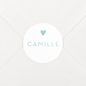 Stickers pour enveloppes naissance Élégant cœur vert