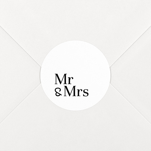 Stickers pour enveloppes mariage Mr & Mrs blanc - Vue 1