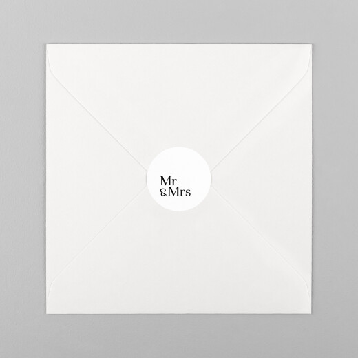 Stickers pour enveloppes mariage Mr & Mrs blanc - Vue 2