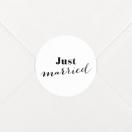Stickers pour enveloppes mariage Just married blanc