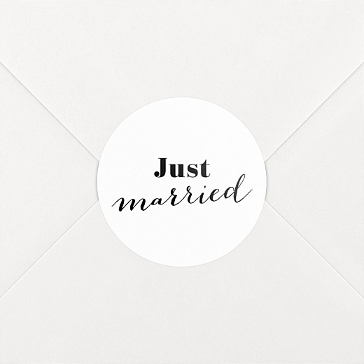 Stickers pour enveloppes mariage Just married blanc - Vue 1