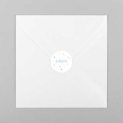 Stickers pour enveloppes naissance Éléphants en famille blanc - Vue 2 Stickers pour enveloppes naissance Éléphants en famille blanc - Vue 2