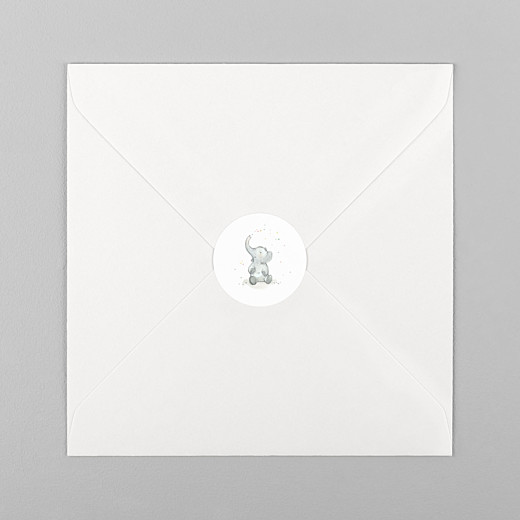Stickers Naissance Éléphants en famille blanc - Vue 1 Stickers Naissance Éléphants en famille blanc - Vue 1