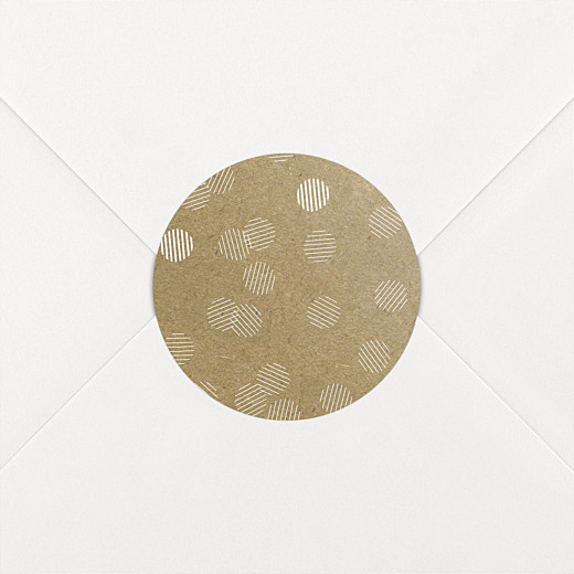 Stickers pour enveloppes mariage Polka kraft - Vue 1