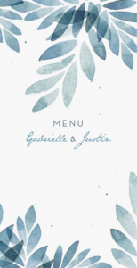 Menu de mariage Nuit d'été (dorure) bleu Menu de mariage Nuit d'été (dorure) bleu