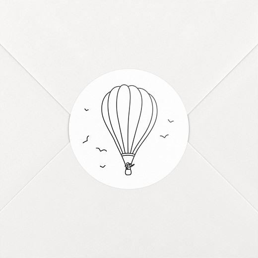 Stickers pour enveloppes mariage Promesse Champêtre montgolfière - Vue 1