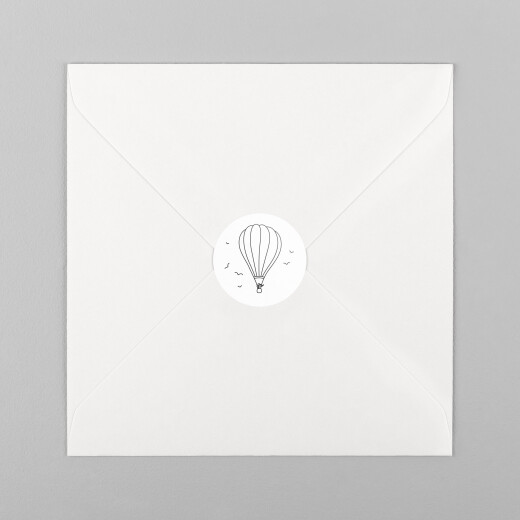 Stickers pour enveloppes mariage Promesse Champêtre montgolfière - Vue 2