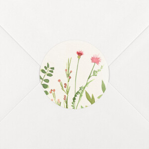Stickers pour enveloppes mariage Fleurs aquarelle crème