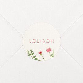 Stickers pour enveloppes naissance Fleurs aquarelle crème