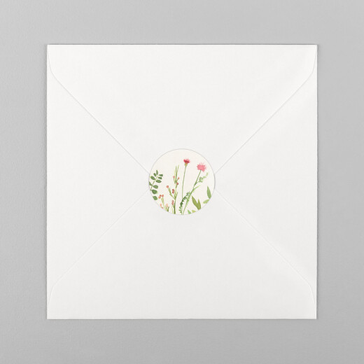 Stickers pour enveloppes naissance Fleurs aquarelle crème - Vue 2